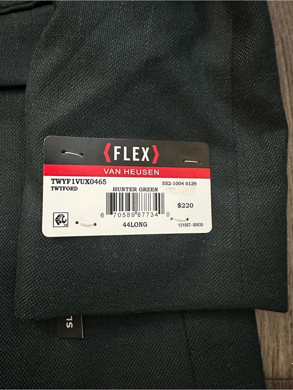 Flex Van Heusen Slim Fit Classic Blazer Men’s Size 44 Long Green